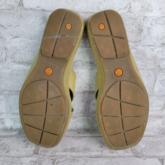 Timberland Smart Comfort System Green Leather Slip On Sandals US 9 M - Picture 10 of 11